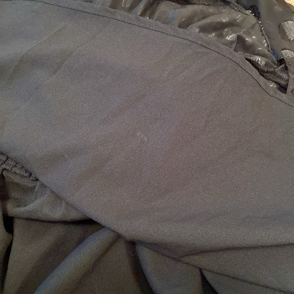 DO+BE x Revolve Sheer Asymmetrical Polka Smock Ruffle Tiered Black Dress SMALL - Picture 10 of 11